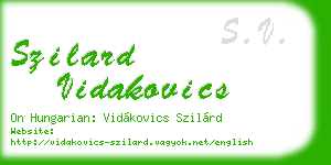 szilard vidakovics business card